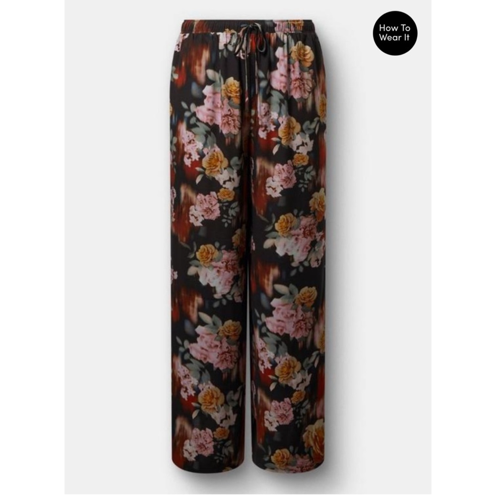 Torrid 2 🫐 Floral Wide-Leg Pants - Picture 8 of 9